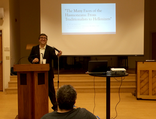 Dr. Ari Finkelstein talked about the Hasmonians, descendants of the Maccabees.