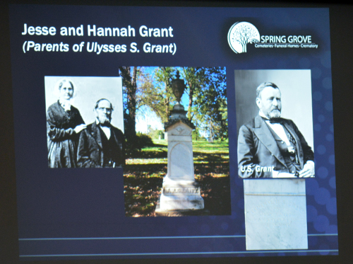 Jesse and Hannah Grant, parents of Ulysses S. Grant, are buried here.