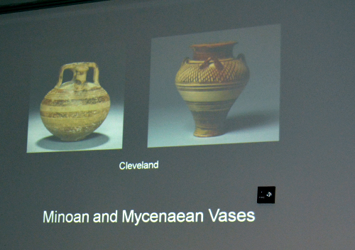 A slide showing Minoan and Mycenaean Vases