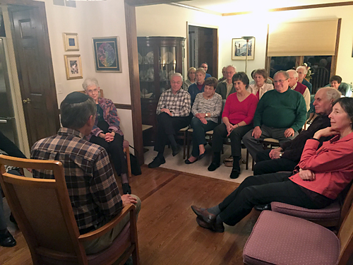  Attendees gathered in the home of Geri Fish to learn from Rabbi Mark Washofsky.