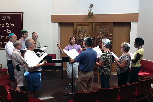 NHS Choir rehearsing for High Holidays services.