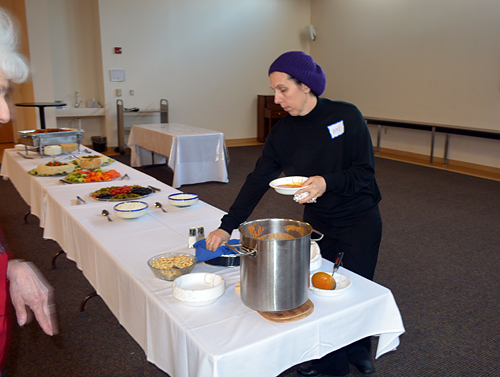 Amy Healy-Callahan served soup.