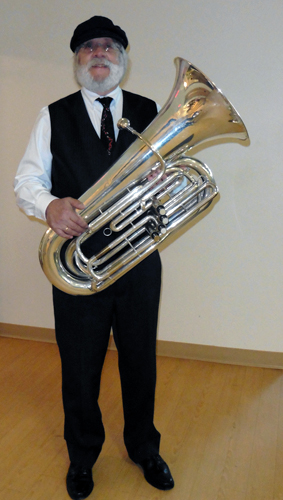 Hirsh Cohen and his tuba.