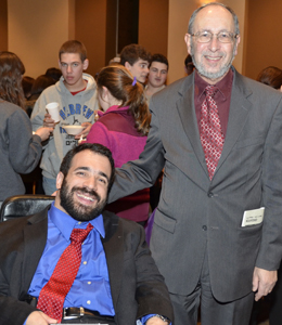 Matan Koch (seated) and Rabbi Gershom Barnard